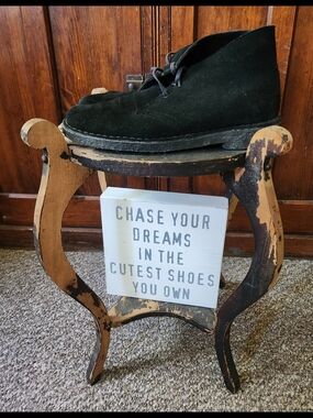 Clarks Black Suede Desert Boots